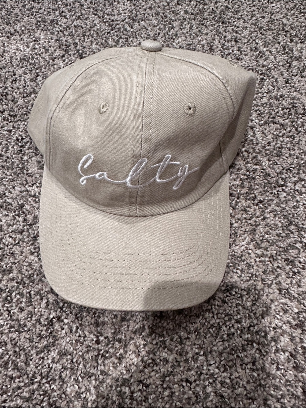 Salty Embroidered Khaki Baseball Cap